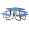 Zoro Select Square Picnic Table, Blue, Expanded Metal, 4 Seats, 80 in L, 29 5/8 in H Overall Diamond Mesh 4HUR1 - alternate 1