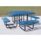 Zoro Select Square Picnic Table, Green, Expanded Metal, 4 Seats, 80 in L, 29 5/8 in H Overall Diamond Mesh 4HUR2 - alternate 2