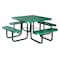 Zoro Select Square Picnic Table, Green, Expanded Metal, 4 Seats, 80 in L, 29 5/8 in H Overall Diamond Mesh 4HUR2 - alternate 1