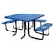 Zoro Select Square Picnic Table, Blue, Expanded Metal, 3 Seats, 80 in L, 29 5/8 in H Overall Diamond Mesh 4HUR3 - alternate 1
