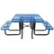 Zoro Select Square Picnic Table, Blue, Expanded Metal, 3 Seats, 80 in L, 29 5/8 in H Overall Diamond Mesh 4HUR3 - alternate 2