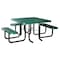 Zoro Select Square Picnic Table, Green, Expanded Metal, 3 Seats, 80 in L, 29 5/8 in H Overall Diamond Mesh 4HUR4 - alternate 1