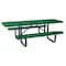 Zoro Select Rectangle Picnic Table, Green, Expanded Metal, 6 Seats, 96 in L, 29 5/8 in H Overall Diamond Mesh 4HUT1 - alternate 1