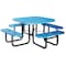 Zoro Select Octagon Picnic Table, Blue, Expanded Metal, 4 Seats, 80 in L, 29-1/4 in H Overall Diamond Mesh 4HUV5 - alternate 1