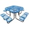 Zoro Select Octagon Picnic Table, Blue, Expanded Metal, 3 Seats, 80 in L, 29 5/8 in H Overall Diamond Mesh 4HUV7 - alternate 2