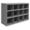Durham Mfg Pigeonhole Bin Unit, 33.75 in W x 12 in D x 23.875 in H, 12 Compartments, Gray, Steel 330-95 - alternate 1