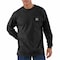 Carhartt Men's Long Sleeve Pocket T-Shirt, Cotton, Pullover, 1 Pocket(s), Black, M K126-BLK MED REG - alternate 2