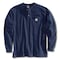 Carhartt Men's Long Sleeve Henley, Cotton, Pullover/Button, 1 Pocket(s), Navy, L K128-NVY LRG REG - alternate 1