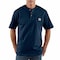 Carhartt Men's Short Sleeve Henley, Cotton, Pullover/Button, 1 Pocket(s), Navy, M K84-NVY MED REG - alternate 2