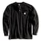 Carhartt Men's Long Sleeve Henley, Cotton, Pullover/Button, 1 Pocket(s), Black, M K128-BLK MED REG - alternate 1