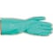 Showa Chemical Resistant Gloves, Nitrile, 15 mil, 13 in L, Flock Lining, Bisque Texture, Green, Size 10, PR 730-10 - alternate 2