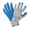 Showa Coated Gloves, Natural Rubber Latex, Crinkled, Palm, 4 Abrasion Level, Blue/Gray, S (7) 1 PR 300S07 - alternate 1
