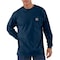 Carhartt Men's Long Sleeve Pocket T-Shirt, Cotton, Pullover, 1 Pocket(s), Navy, M K126-NVY MED REG - alternate 3