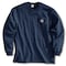 Carhartt Men's Long Sleeve Pocket T-Shirt, Cotton, Pullover, 1 Pocket(s), Navy, M K126-NVY MED REG - alternate 1