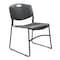 Zoro Select Stacking Chair Plastic Black 4KK08 - alternate 2