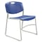 Zoro Select Stacking Chair, Plastic, Blue 4KK09 - alternate 1