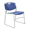 Zoro Select Stacking Chair, Plastic, Blue 4KK09 - alternate 2