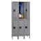 Tennsco Wardrobe Locker, 36 in W, 18 in D, 78 in H, (2) Tier, (3) Wide, Gray DTS-121836-3MG - alternate 2