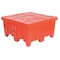 Myton Industries Bulk Container 18 cu ft Volume Cap., 44 in L, 44 in W, 23 in H, Plastic, Orange 4LMC8 - alternate 1
