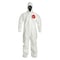 Dupont Standard Fit Hood. Elastic Wrists and Ankles. Storm Flap with Adhesive Closure. White. MD SL127TWHMD000600 - alternate 1