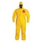 Dupont Standard Fit Hood. Stormflap. Elastic Wrists and Ankles. Storm Flap with Adhesive Closure. Yellow. XL QC127BYLXL001200 - alternate 1
