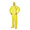 Dupont Coverall. Standard Fit Hood. Stormflap. Elastic Wrists. Attached Socks. Yellow. MD QC122SYLMD001200 - alternate 2