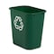 Rubbermaid Commercial Recycling Wastebasket Container, 7 gal Capacity, 10 1/2 in W, 15 in H, 14 1/2 in D, Plastic, Green FG295606GRN - alternate 8