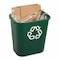 Rubbermaid Commercial Recycling Wastebasket Container, 7 gal Capacity, 10 1/2 in W, 15 in H, 14 1/2 in D, Plastic, Green FG295606GRN - alternate 5