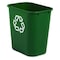 Rubbermaid Commercial Recycling Wastebasket Container, 7 gal Capacity, 10 1/2 in W, 15 in H, 14 1/2 in D, Plastic, Green FG295606GRN - alternate 1