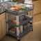 Rubbermaid Commercial Dual-Handle Utility Cart with Lipped Plastic Shelves, Plastic, 300 lb Load Capacity, 3 Shelves FG409100GRAY - alternate 6