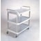 Rubbermaid Commercial Dual-Handle Utility Cart with Lipped Plastic Shelves, Plastic, 300 lb Load Capacity, 3 Shelves FG409100GRAY - alternate 2