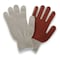 Zoro Select Knit Gloves, Cotton, Polyester, Flat Palm, White/Rust, S, 1 PR 4NGZ4 - alternate 1