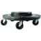 Rubbermaid Commercial Quiet Container Dolly for BRUTE 20-55 gal Containers 250 lb Load Capacity, 5 Swivel Casters, Black FG264043BLA - alternate 1