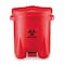Eagle Mfg Biohazard Step On Waste Can, 14 Gallon Capacity, Polyethylene, Red, 18 in Width x 21 in Height 947BIO - alternate 1