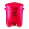 Eagle Mfg Biohazard Step On Waste Can, 6 Gallon Capacity, Polyethylene, Red, 13 1/2 in Width x 16 in Height 943BIO - alternate 1