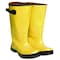 Zoro Select Overboots, Plain Toe, Rubber, 17 in H, Pull On, Cleated Sole, Yellow, 16, PR 4T277 - alternate 1