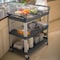 Rubbermaid Commercial Dual-Handle Utility Cart with Lipped Plastic Shelves, Plastic, 300 lb Load Capacity, 3 Shelves FG409100BLA - alternate 5