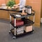 Rubbermaid Commercial Dual-Handle Utility Cart with Lipped Plastic Shelves, Plastic, 300 lb Load Capacity, 3 Shelves FG409100BLA - alternate 10