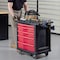 Rubbermaid Commercial Mobile Work Station, 5 Drawers, 32-5/8 in W x 19-13/16 in D x 33-1/2 in H, Red/Black FG773488BLA - alternate 8