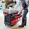 Rubbermaid Commercial Mobile Work Station, 5 Drawers, 32-5/8 in W x 19-13/16 in D x 33-1/2 in H, Red/Black FG773488BLA - alternate 6