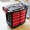 Rubbermaid Commercial Mobile Work Station, 5 Drawers, 32-5/8 in W x 19-13/16 in D x 33-1/2 in H, Red/Black FG773488BLA - alternate 7