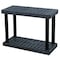 Structural Plastics Freestanding Plastic Shelving, Open Style, 16 in D, 96 in W, 27 in H, 2 Shelves, Black S9616B - alternate 5