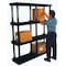 Structural Plastics Freestanding Plastic Shelving, Open Style, 16 in D, 96 in W, 27 in H, 2 Shelves, Black S9616B - alternate 2