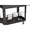 Rubbermaid Commercial Plastic Utility Cart with Deep Lipped Plastic Shelves, Ergonomic, 2 Shelves, 500 lbs. FG452088BLA - alternate 2