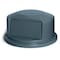 Rubbermaid Commercial BRUTE Trash Can Top, Round, Dome with Push Door, Fits 44 gal Cans, 24 3/4 in Dia, Gray FG264788GRAY - alternate 2