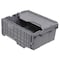 Akro-Mils Attached Lid Container, 8 gal Volume Cap., 21 1/2 in L, 15 1/4 in W, 9 in H, Plastic, Steel Hinge 39-0854W023 - alternate 1