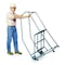 Cotterman 50 in H Steel Tilt and Roll Ladder, 2 Steps, 450 lb Load Capacity 2TR18A1E10B8C1P6 - alternate 1