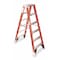 Werner 6 ft Fiberglass Twin Stepladder, 375 lb Capacity T7406 - alternate 1