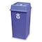 Rubbermaid Commercial Untouchable(R) 35 gal Bottle and Can Recycling Top, Dome Blue, Resin, 1 Openings 20 in W/Dia FG279100DBLUE - alternate 3