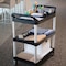 Rubbermaid Commercial Dual-Handle Utility Cart with Lipped Plastic Shelves, Plastic, 200 lb Load Capacity, 3 Shelves FG342488BLA - alternate 5